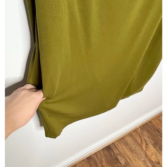 COS Long Sleeve Dress Womens Medium Olive Green Cowl Neck Minimalist Pockets - Picture 7 of 11